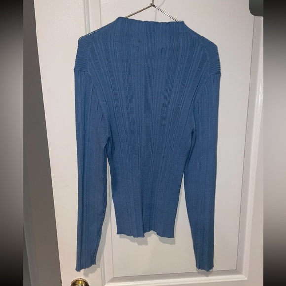 New! Veronica Beard Vinny Ribbed Knit Mock Neck Top Oxford Blue 🩵 X-Large - Picture 14 of 14